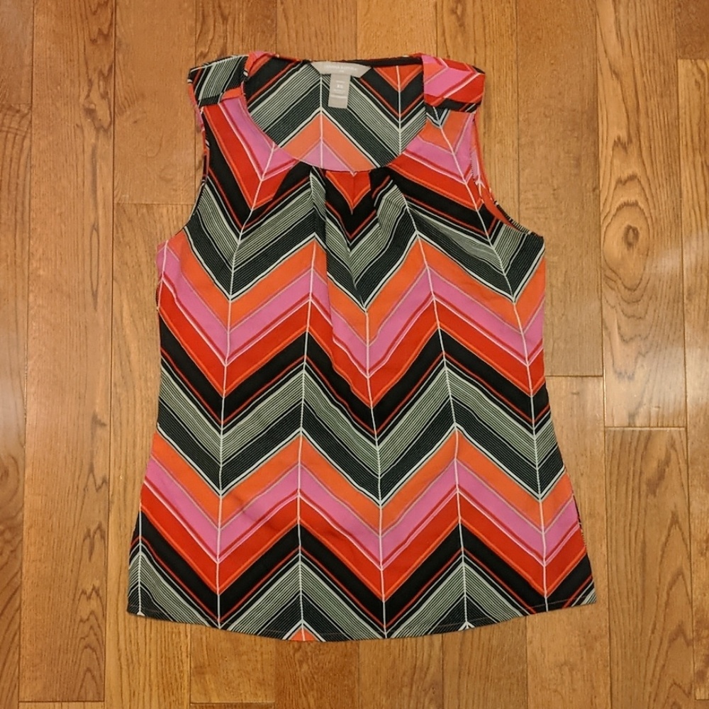 Red, pink, orange chevron blouse